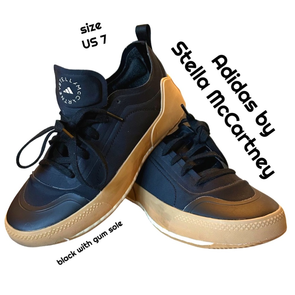 Adidas by Stella McCartney Women’s Treino Low Top Sneakers in Black w/Gum Sole
